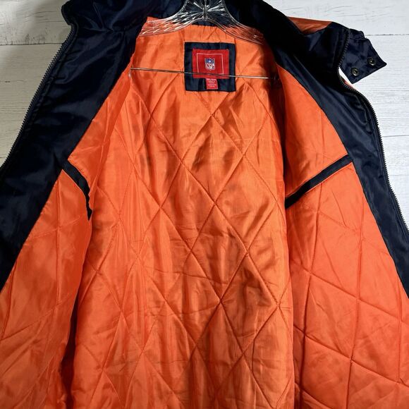 NFL Denver Broncos Zip Hooded Coat Quilted Lining Vintage Men's XXL - Picture 4 of 6